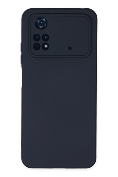 Mey İthalat®   Poco M4 Pro 4G Kılıf Nano içi Kadife Silikon - Lacivert