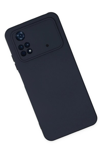 Mey İthalat®   Poco M4 Pro 4G Kılıf Nano içi Kadife Silikon - Lacivert