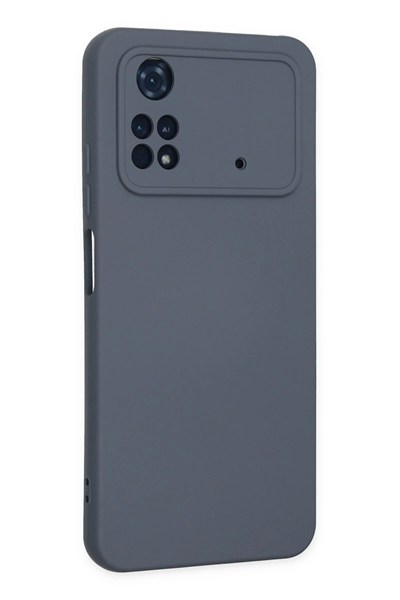 Mey İthalat®   Poco M4 Pro 4G Kılıf Nano içi Kadife Silikon - Gri