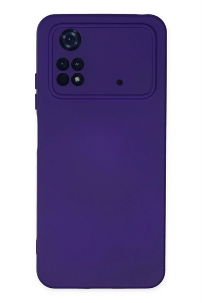 Mey İthalat®   Poco M4 Pro 4G Kılıf Nano içi Kadife Silikon - Mor