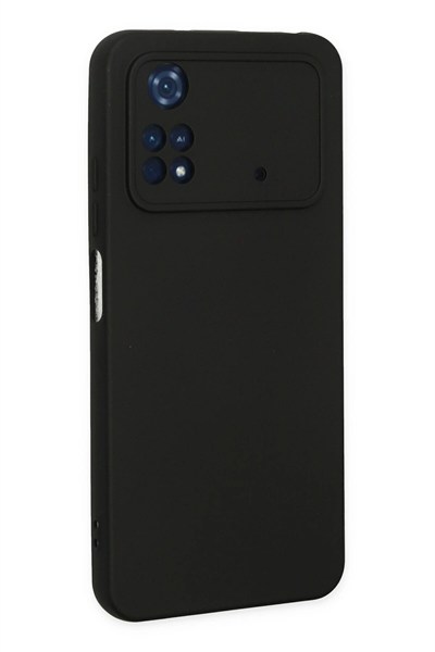 Mey İthalat®   Poco M4 Pro 4G Kılıf Nano içi Kadife Silikon - Siyah