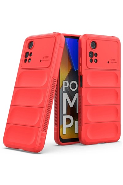 Mey İthalat®   Poco M4 Pro 4G Kılıf Optimum Silikon - Kırmızı