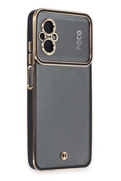 Mey İthalat®   Poco M5 Kılıf Liva Lens Silikon - Siyah