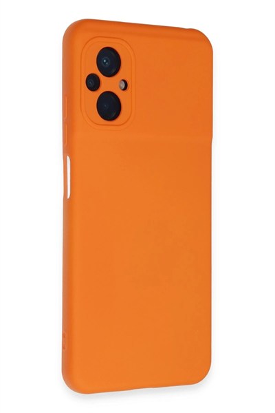 Mey İthalat®   Poco M5 Kılıf Nano içi Kadife Silikon - Turuncu