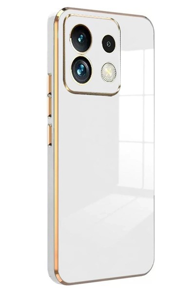 Mey İthalat®   Poco M6 Pro 4G Kılıf Volet Silikon - Beyaz