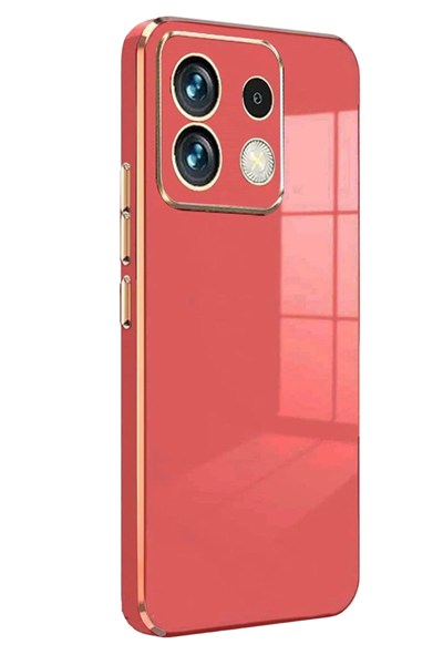 Mey İthalat®   Poco M6 Pro 4G Kılıf Volet Silikon - Kırmızı