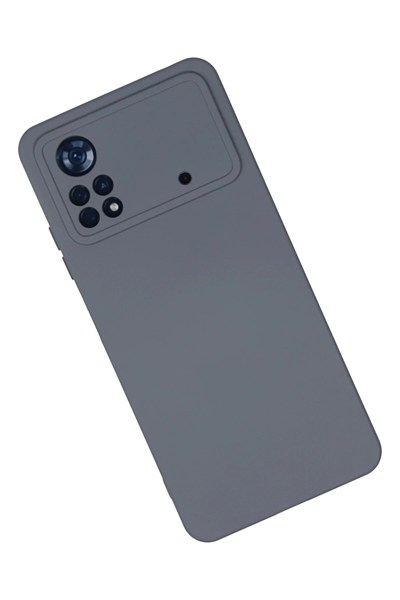 Mey İthalat®   Poco X4 Pro 5G Kılıf Nano içi Kadife Silikon - Gri