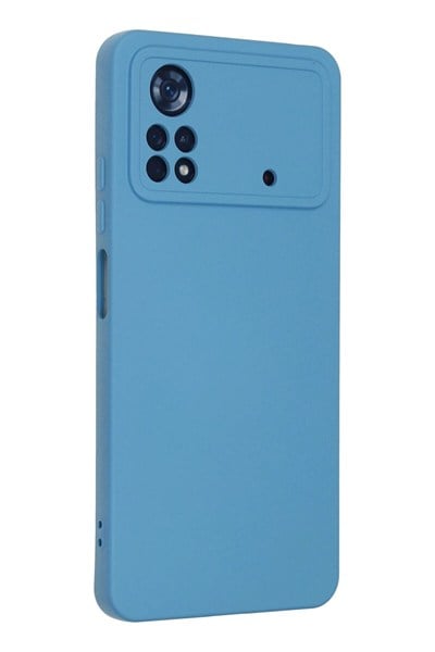 Mey İthalat®   Poco X4 Pro 5G Kılıf Nano içi Kadife Silikon - Mavi