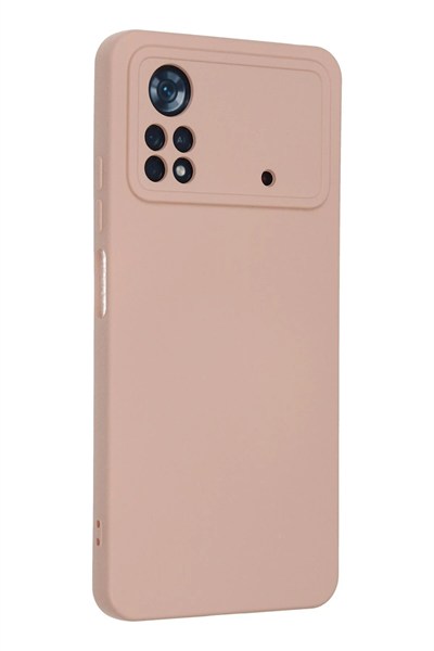 Mey İthalat®   Poco X4 Pro 5G Kılıf Nano içi Kadife Silikon - Pudra