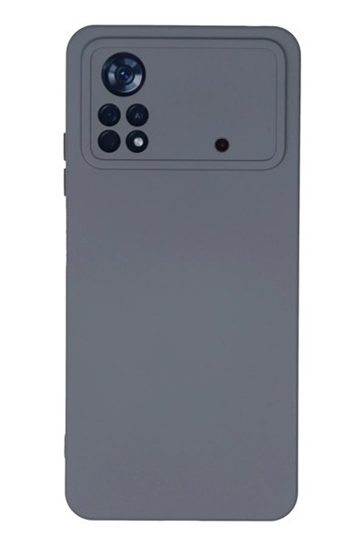 Mey İthalat®   Poco X4 Pro 5G Kılıf Nano içi Kadife Silikon - Gri