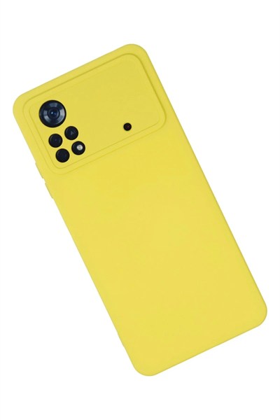 Mey İthalat®   Poco X4 Pro 5G Kılıf Nano içi Kadife Silikon - Sarı