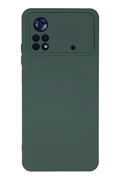 Mey İthalat®   Poco X4 Pro 5G Kılıf Nano içi Kadife Silikon - Koyu Yeşil
