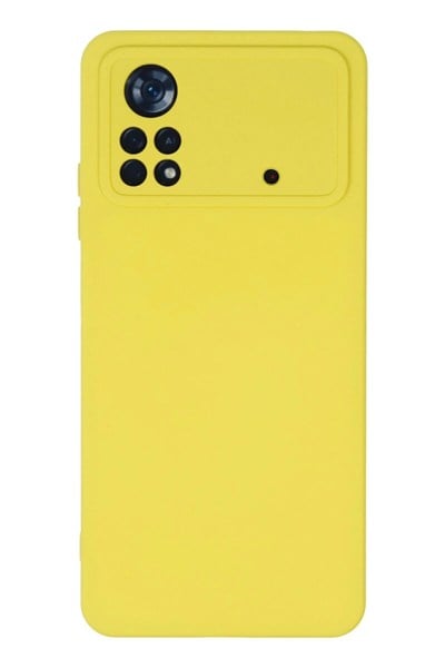 Mey İthalat®   Poco X4 Pro 5G Kılıf Nano içi Kadife Silikon - Sarı