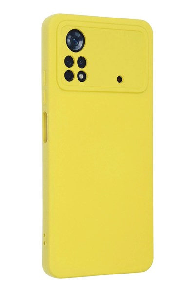 Mey İthalat®   Poco X4 Pro 5G Kılıf Nano içi Kadife Silikon - Sarı
