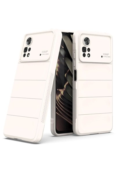 Mey İthalat®   Poco X4 Pro 5G Kılıf Optimum Silikon - Krem