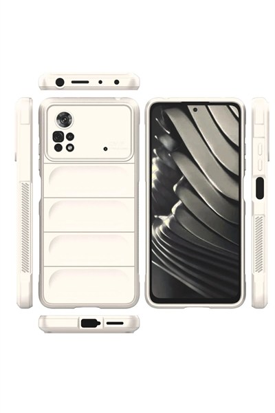 Mey İthalat®   Poco X4 Pro 5G Kılıf Optimum Silikon - Krem