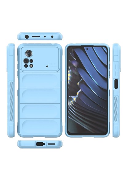 Mey İthalat®   Poco X4 Pro 5G Kılıf Optimum Silikon - Sky Blue