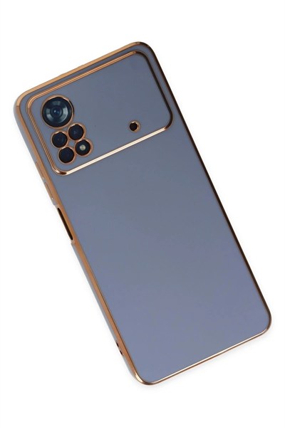 Mey İthalat®   Poco X4 Pro 5G Kılıf Volet Silikon - Mavi