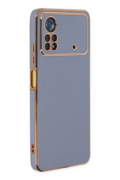 Mey İthalat®   Poco X4 Pro 5G Kılıf Volet Silikon - Mavi