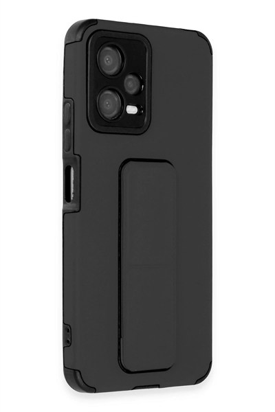 Mey İthalat®   Poco X5 5G Kılıf Mega Standlı Silikon - Siyah