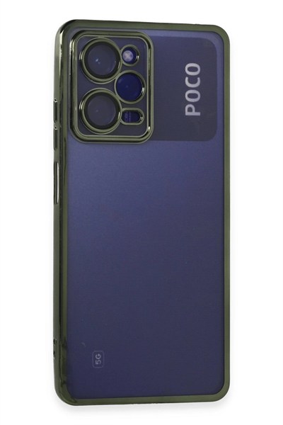 Mey İthalat®   Poco X5 Pro 5G Kılıf  Lensli Silikon - Yeşil