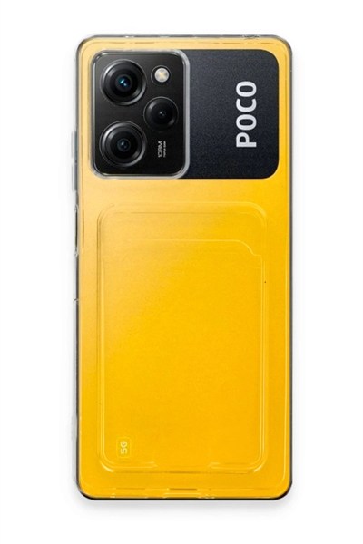 Mey İthalat®   Poco X5 Pro 5G Kılıf Kart Şeffaf Silikon - Şeffaf