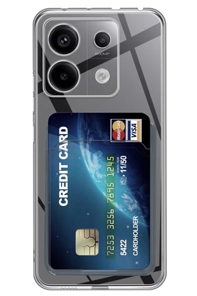 Mey İthalat®   Poco X6 Kılıf Kart Şeffaf Silikon - Şeffaf