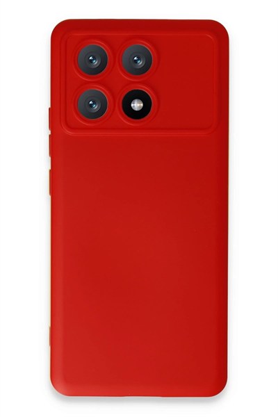 Mey İthalat®   Poco X6 Pro Kılıf Nano içi Kadife Silikon - Kırmızı