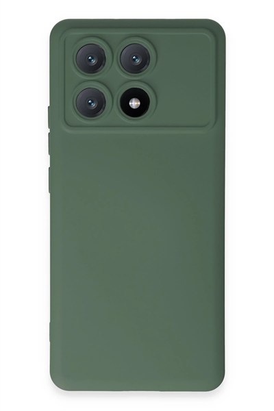 Mey İthalat®   Poco X6 Pro Kılıf Nano içi Kadife Silikon - Koyu Yeşil