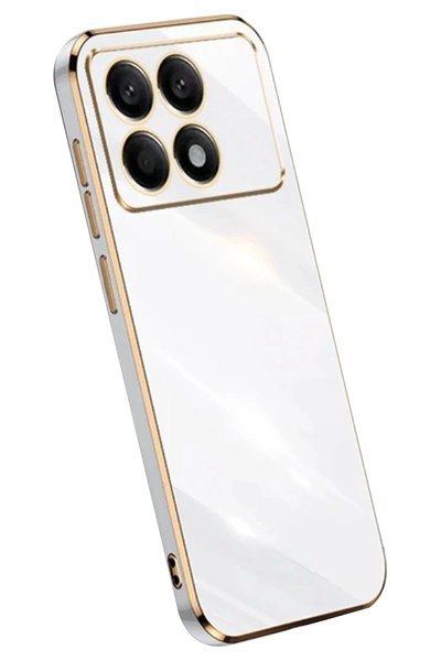 Mey İthalat®   Poco X6 Pro Kılıf Volet Silikon - Beyaz