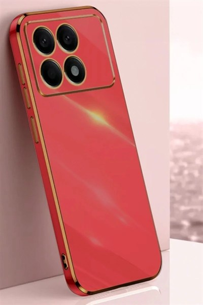 Mey İthalat®   Poco X6 Pro Kılıf Volet Silikon - Kırmızı