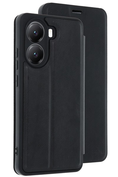 Mey İthalat®   Poco X7 Pro Kılıf Flip Cover - Siyah