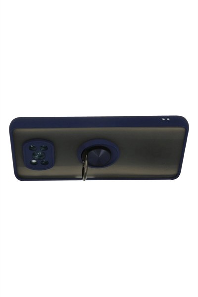 Mey İthalat®   Pocophone X3 Kılıf Montreal Yüzüklü Silikon Kapak - Lacivert