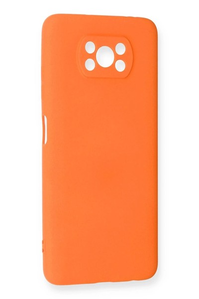 Mey İthalat®   Pocophone X3 Kılıf Nano içi Kadife Silikon - Turuncu