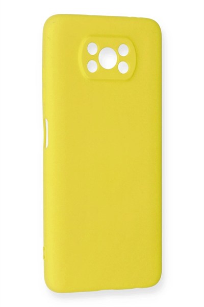 Mey İthalat®   Pocophone X3 Kılıf Nano içi Kadife Silikon - Sarı