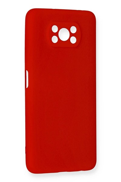 Mey İthalat®   Pocophone X3 Kılıf Nano içi Kadife Silikon - Kırmızı