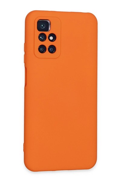 Mey İthalat®   Redmi 10 2022 Kılıf Nano içi Kadife Silikon - Turuncu
