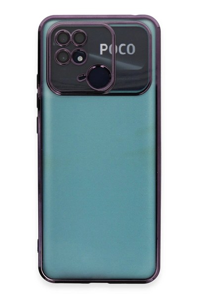Mey İthalat®   Redmi 10C Kılıf  Lensli Silikon - Mor