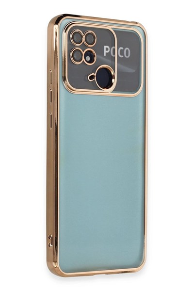 Mey İthalat®   Redmi 10C Kılıf  Lensli Silikon - Gold