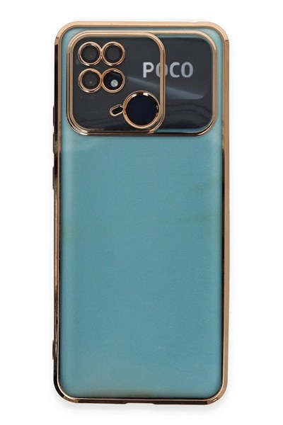 Mey İthalat®   Redmi 10C Kılıf  Lensli Silikon - Gold
