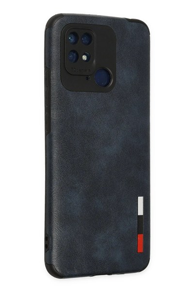 Mey İthalat®   Redmi 10C Kılıf Loop Deri Silikon - Lacivert