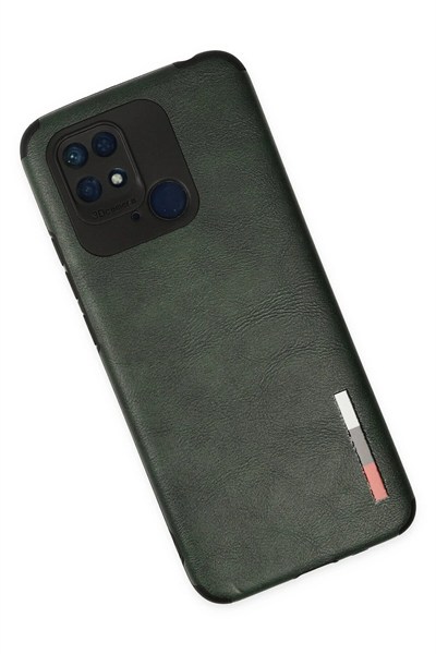 Mey İthalat®   Redmi 10C Kılıf Loop Deri Silikon - Yeşil