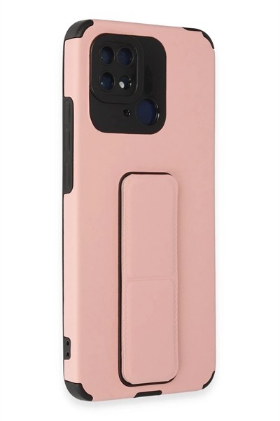 Mey İthalat®   Redmi 10C Kılıf Mega Standlı Silikon - Pudra