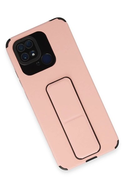 Mey İthalat®   Redmi 10C Kılıf Mega Standlı Silikon - Pudra