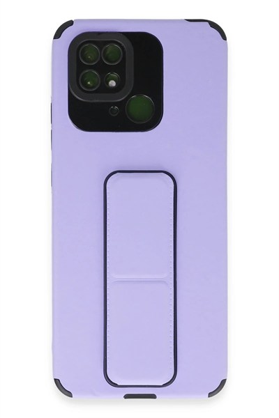 Mey İthalat®   Redmi 10C Kılıf Mega Standlı Silikon - Lila