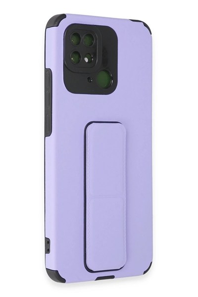 Mey İthalat®   Redmi 10C Kılıf Mega Standlı Silikon - Lila
