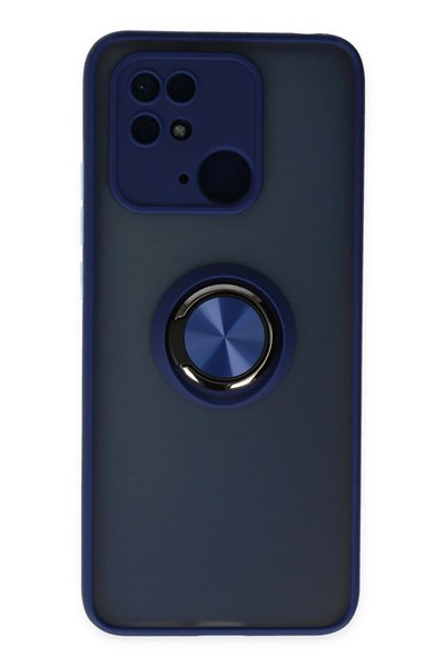 Mey İthalat®   Redmi 10C Kılıf Montreal Yüzüklü Silikon Kapak - Lacivert