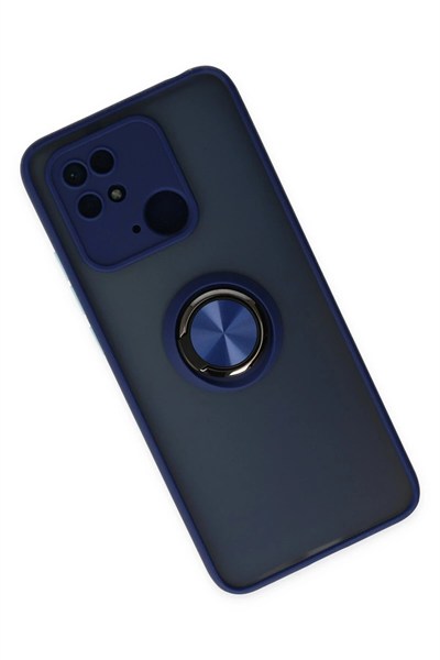 Mey İthalat®   Redmi 10C Kılıf Montreal Yüzüklü Silikon Kapak - Lacivert