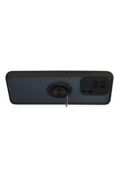 Mey İthalat®   Redmi 10C Kılıf Montreal Yüzüklü Silikon Kapak - Siyah