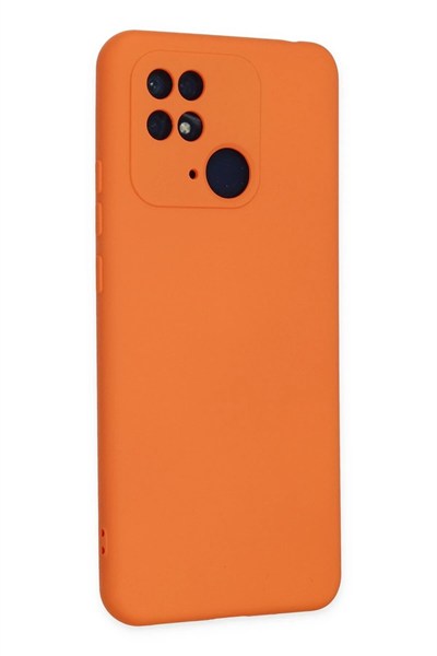 Mey İthalat®   Redmi 10C Kılıf Nano içi Kadife Silikon - Turuncu